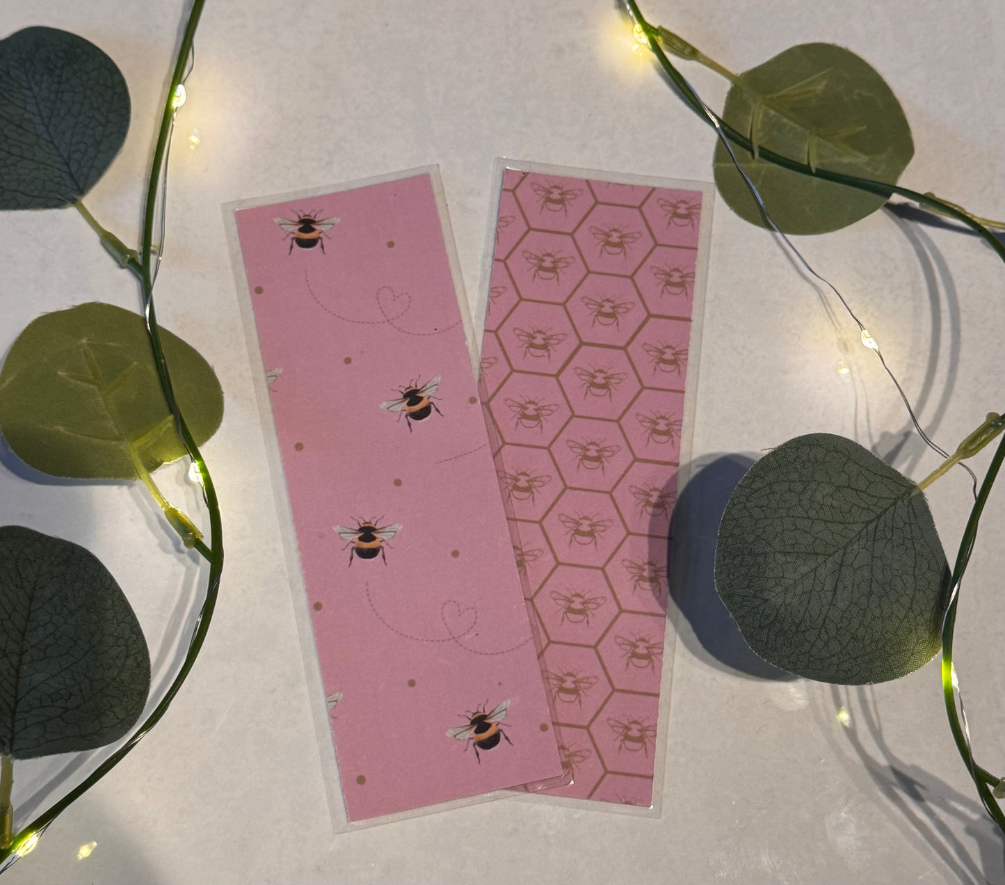 Handmade Pink Bumble Bee Bookmark Set of 2