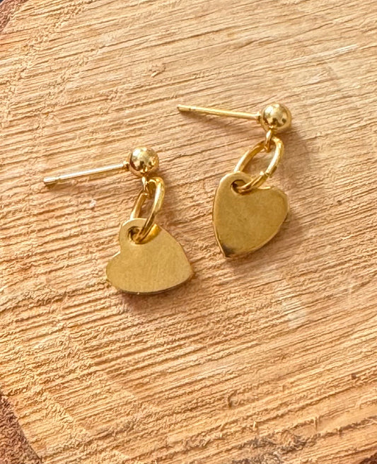 Gold Heart Earrings