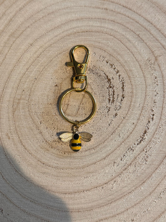 Handmade Bumble Bee Keyring with Swivel Lobster Clasp