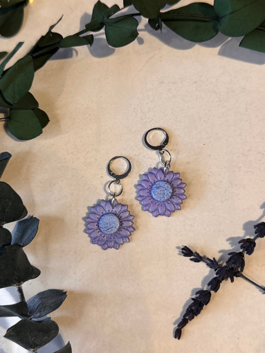 Handmade Blue/Lilac Floral earrings