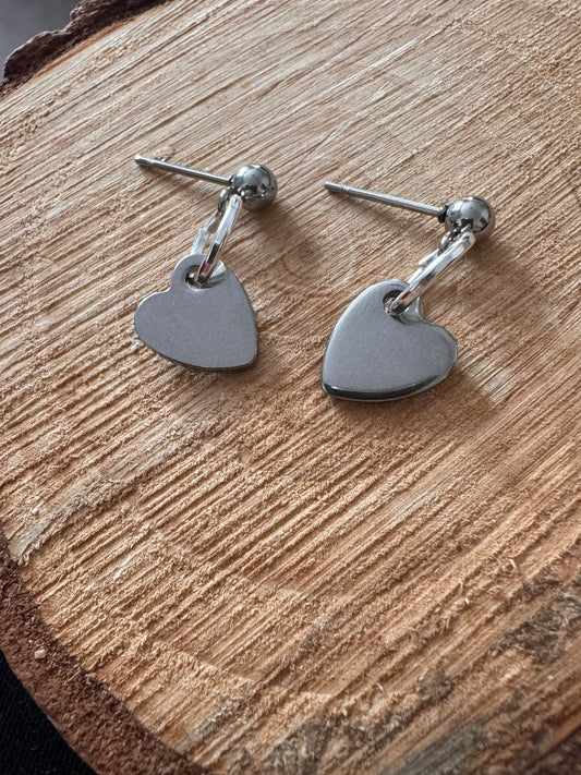 Silver Heart Earrings