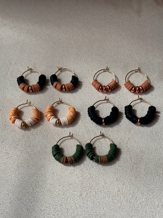 Clay bead hoop earrings