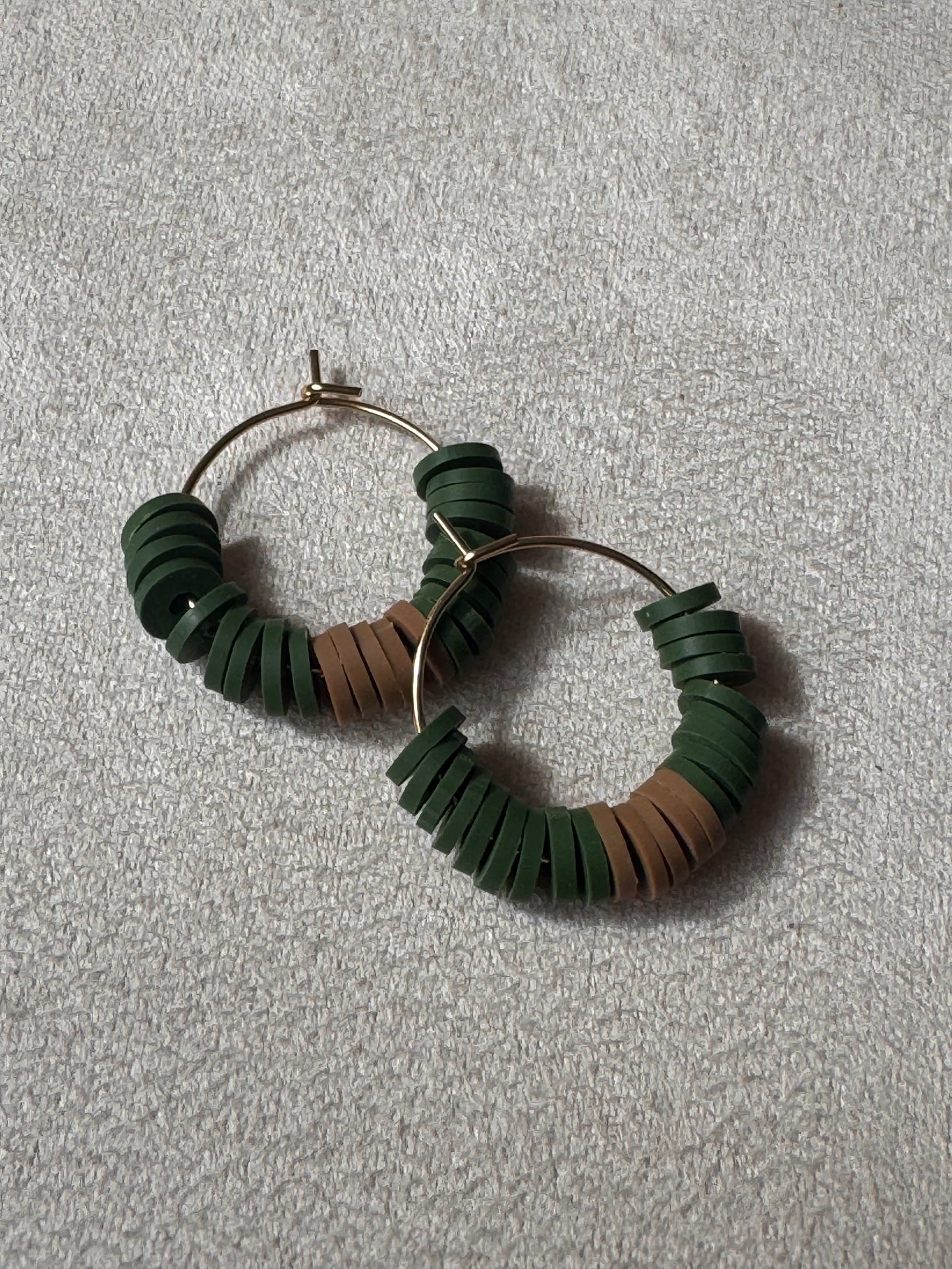 Clay bead hoop earrings