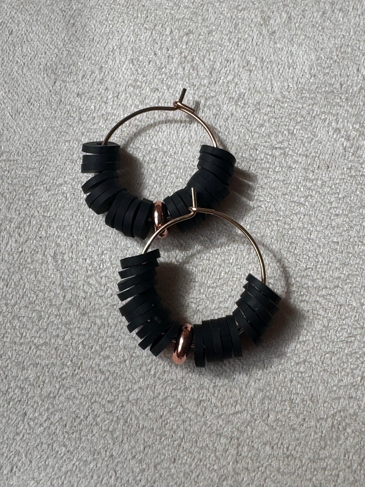 Clay bead hoop earrings