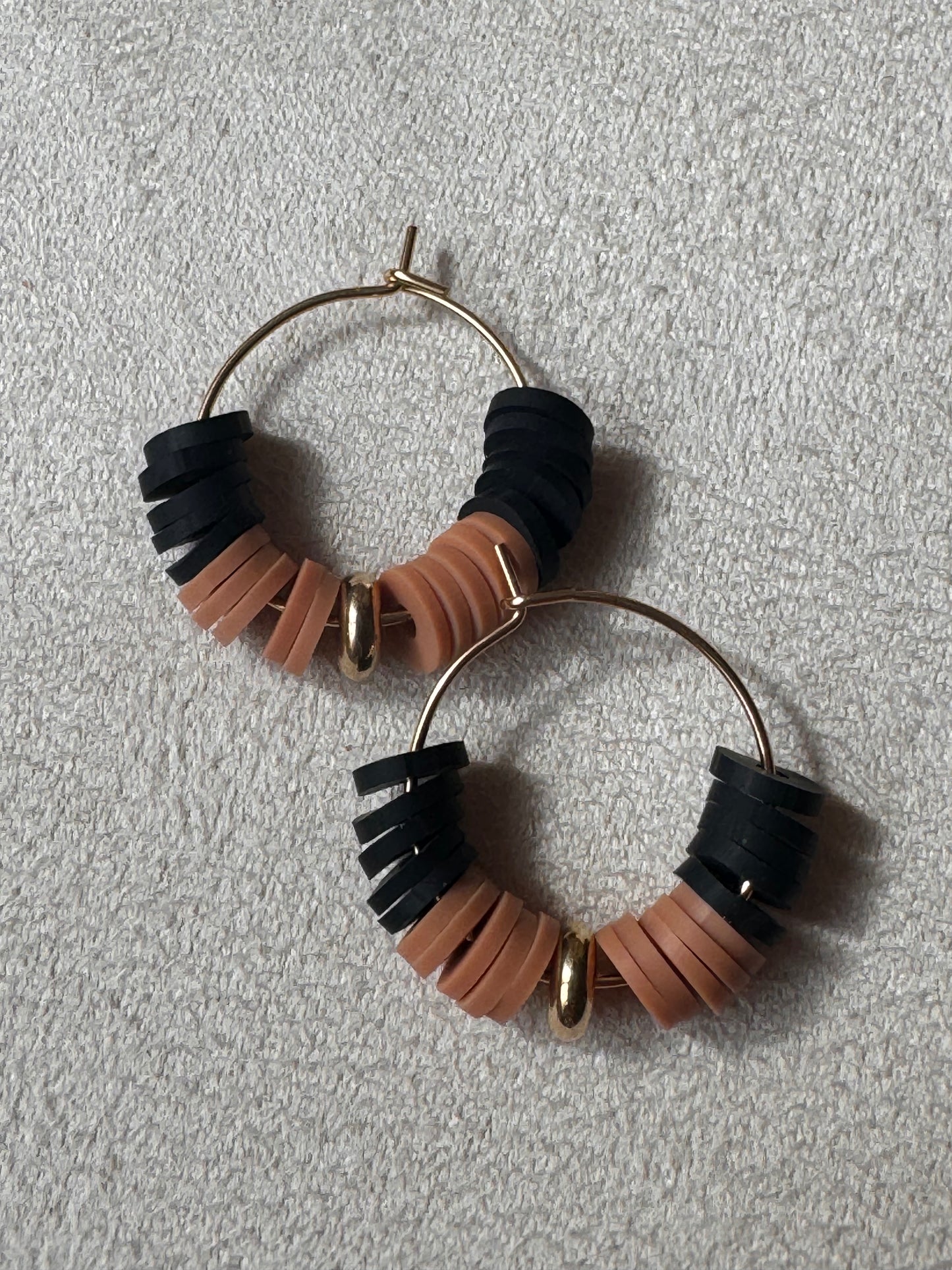 Clay bead hoop earrings