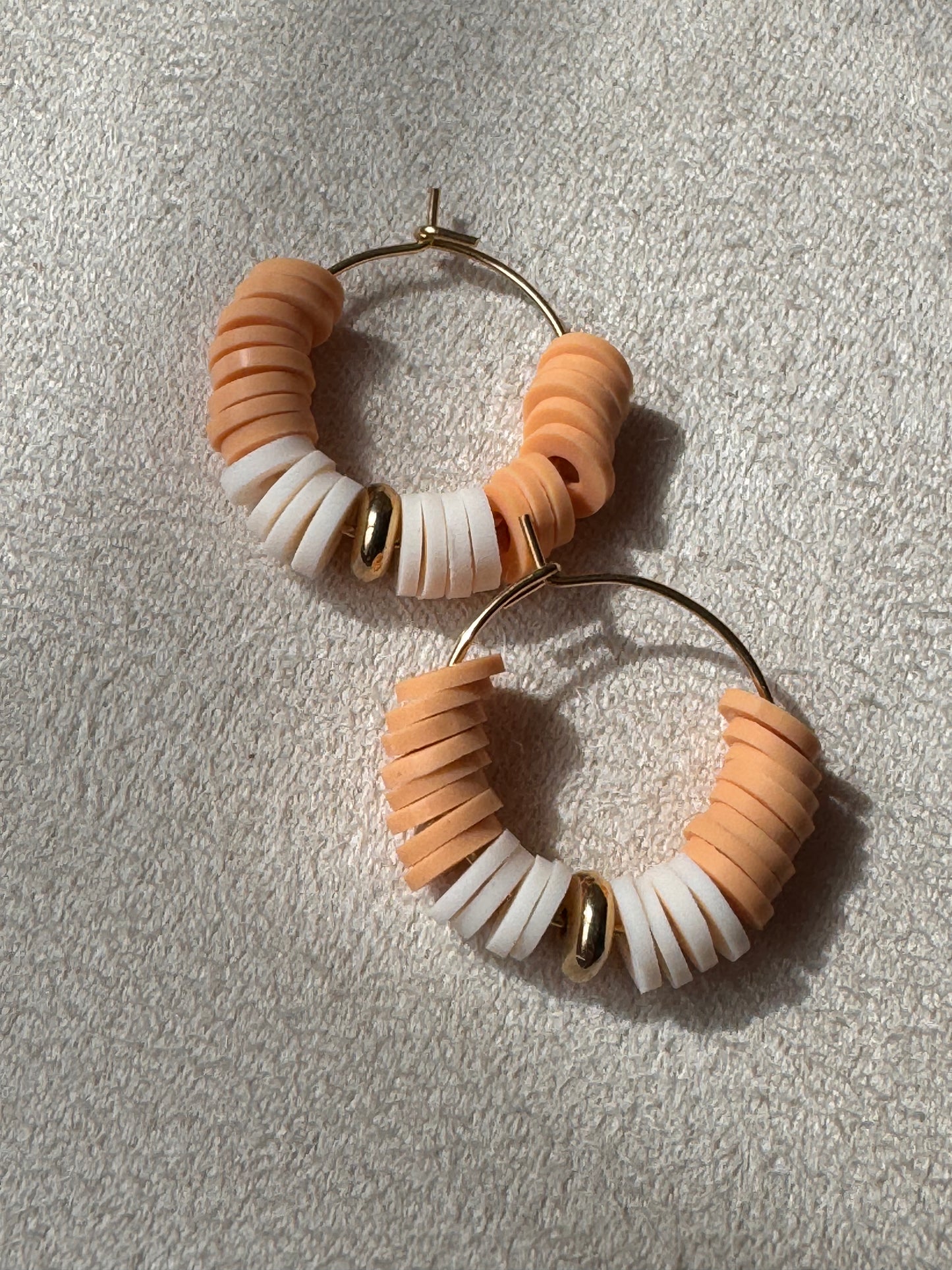 Clay bead hoop earrings