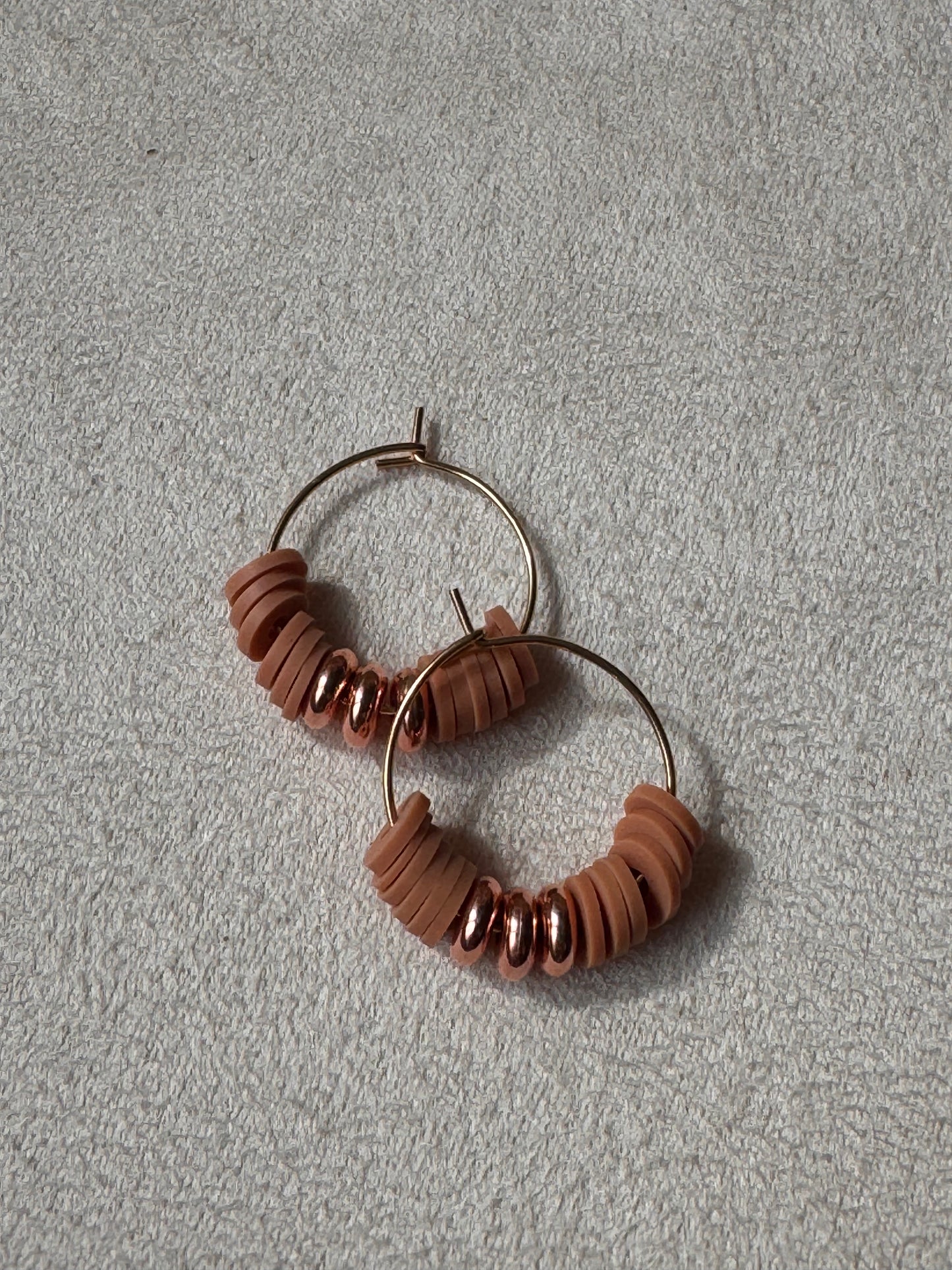 Clay bead hoop earrings