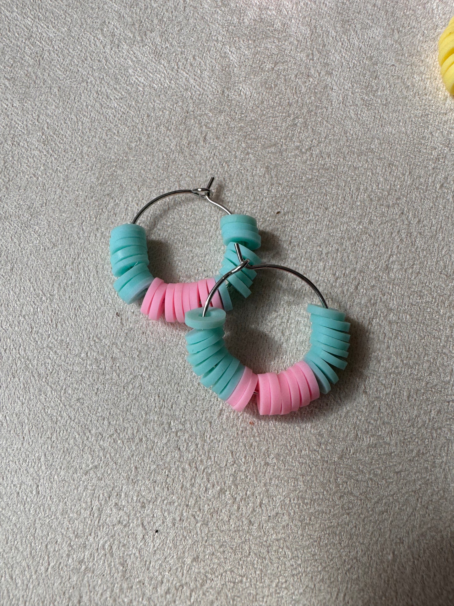 Sweety inspired Clay bead hoop earrings