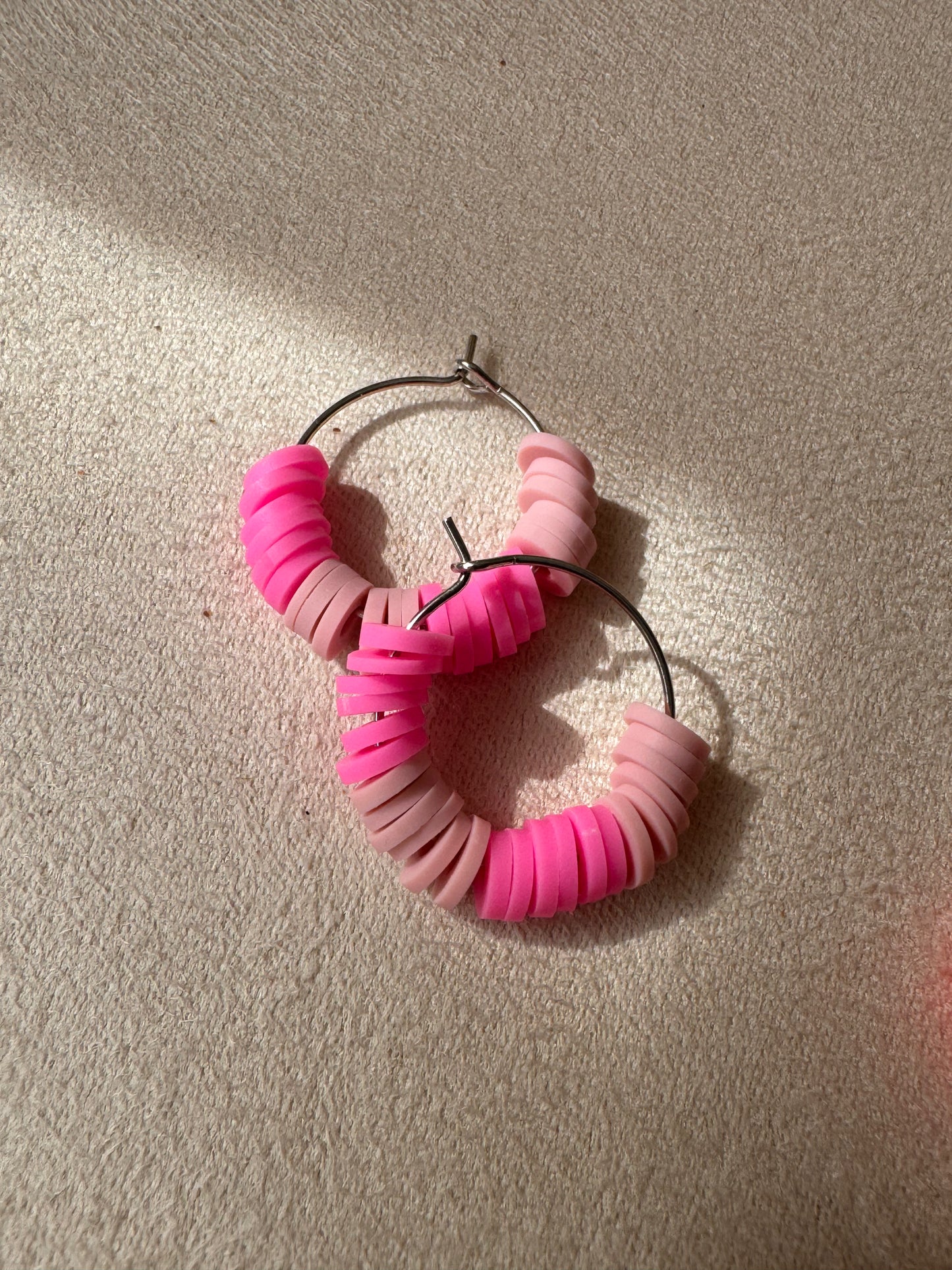 Sweety inspired Clay bead hoop earrings