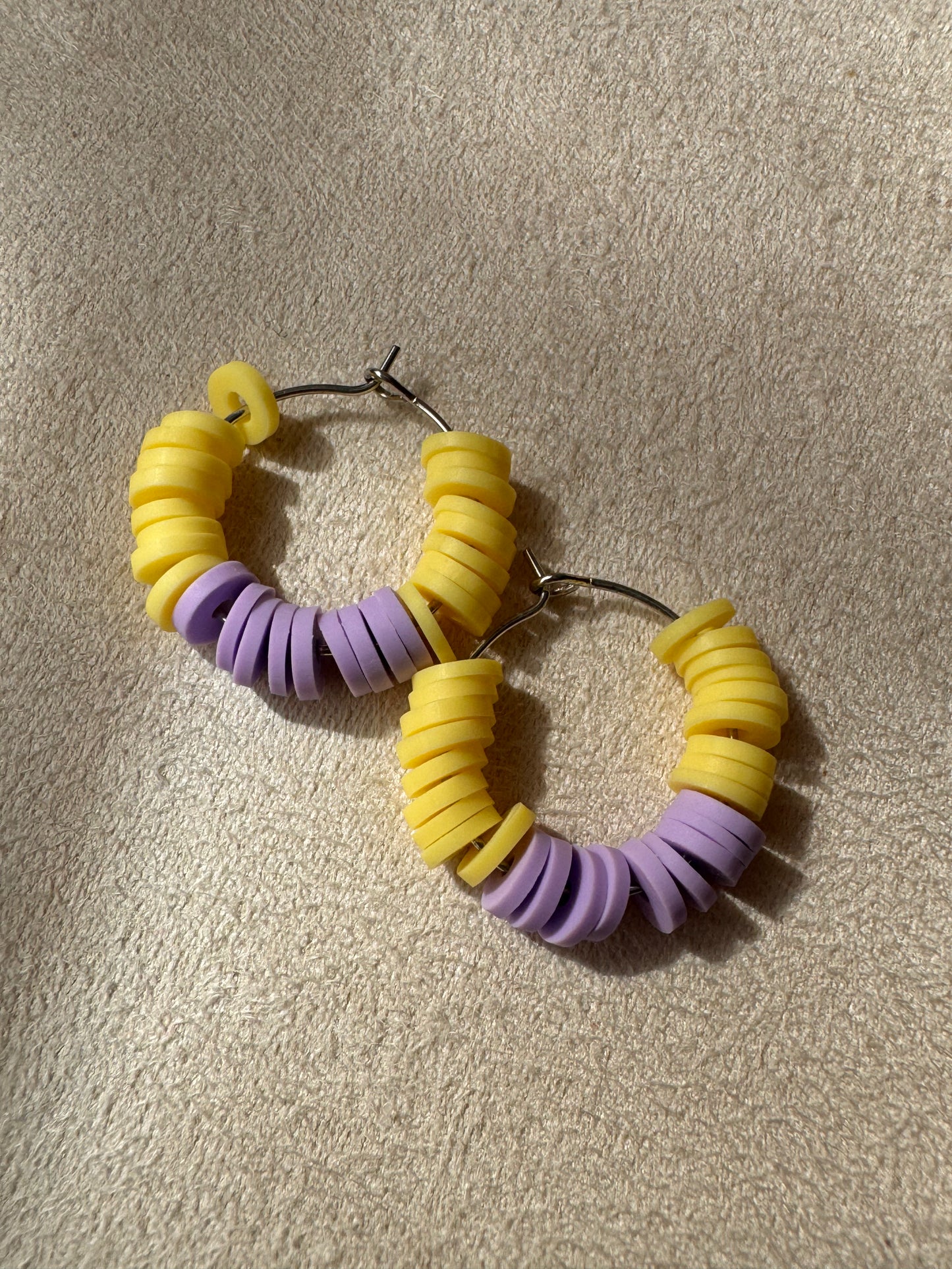 Sweety inspired Clay bead hoop earrings