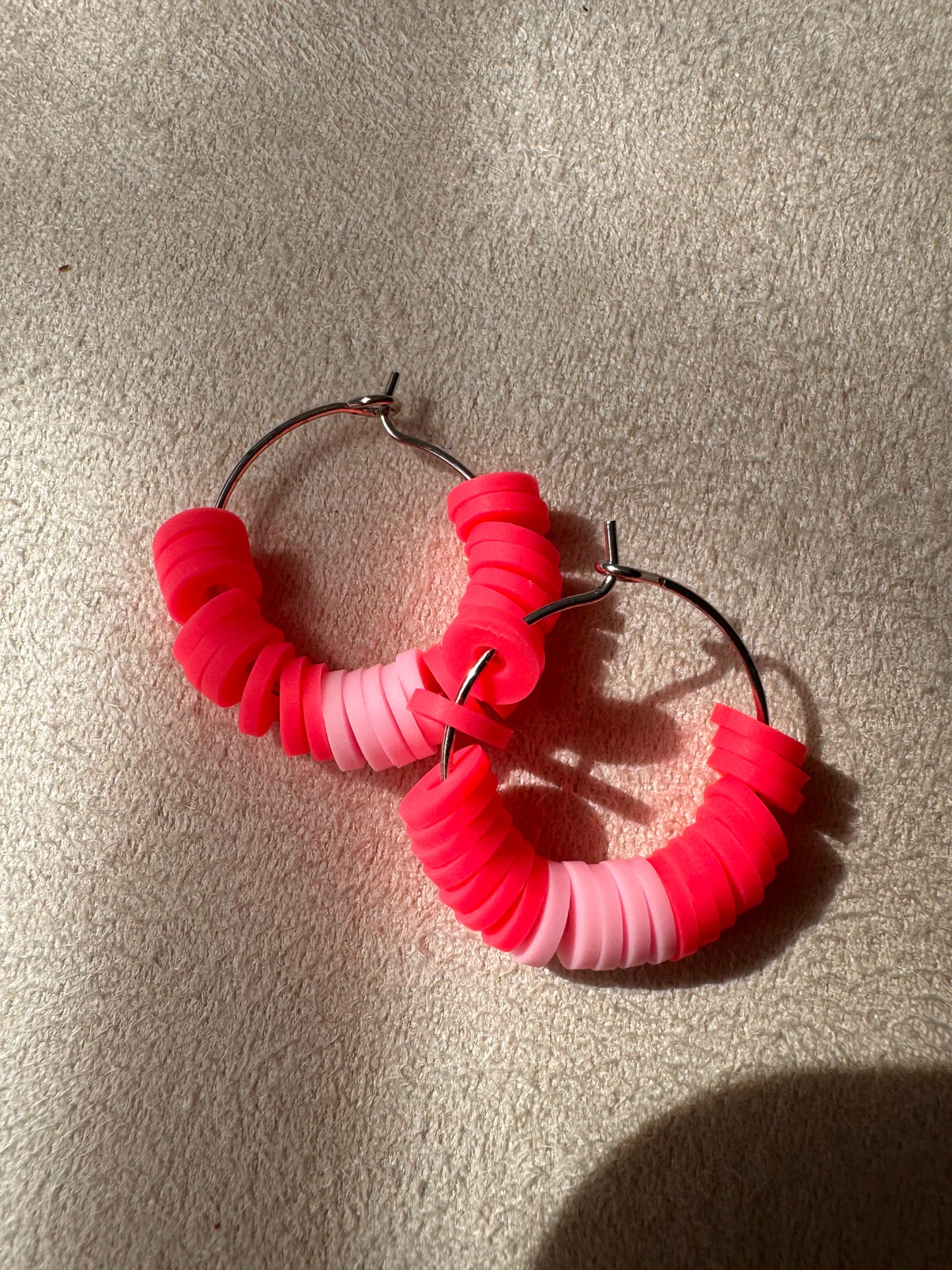 Sweety inspired Clay bead hoop earrings