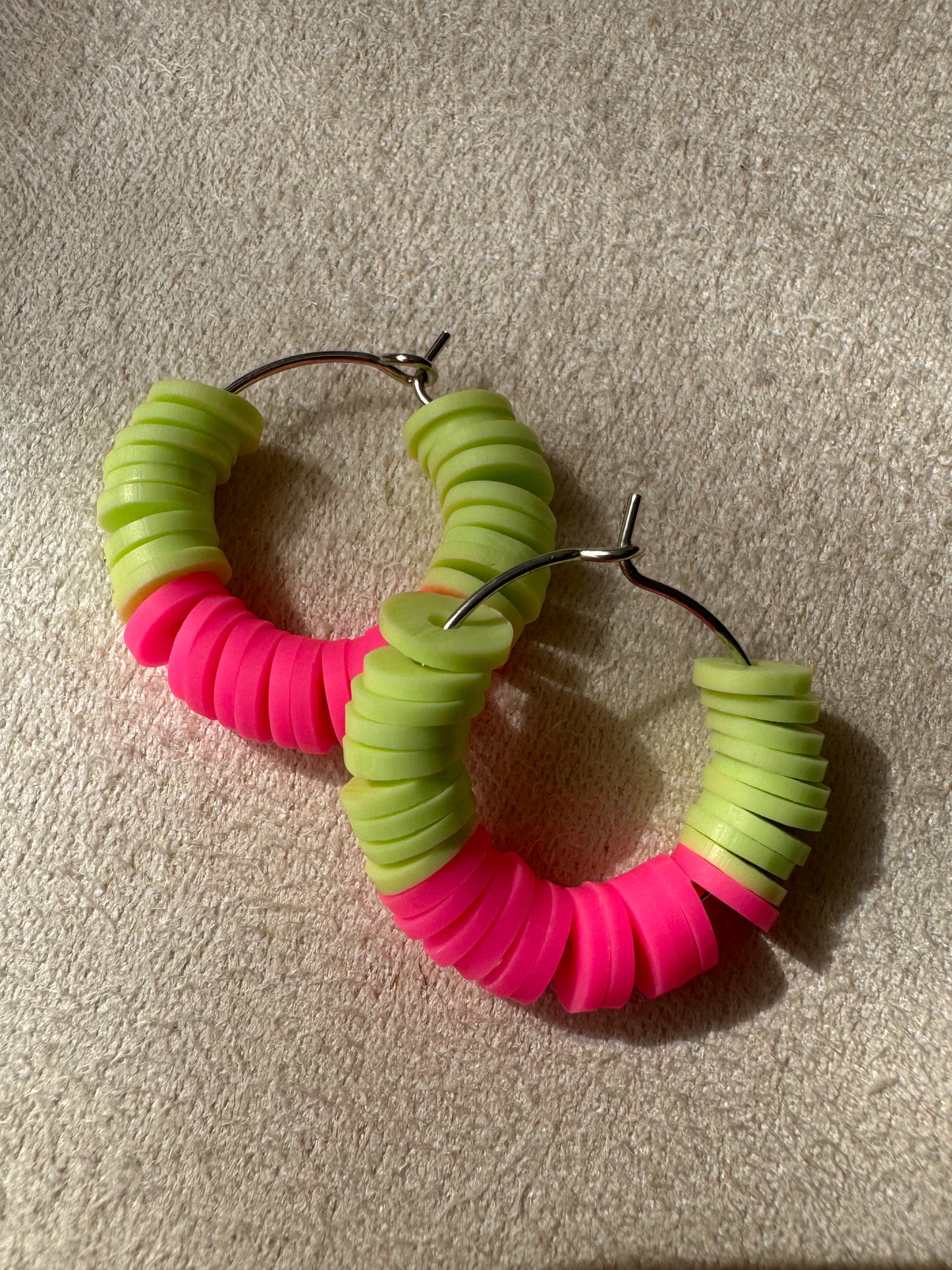 Sweety inspired Clay bead hoop earrings