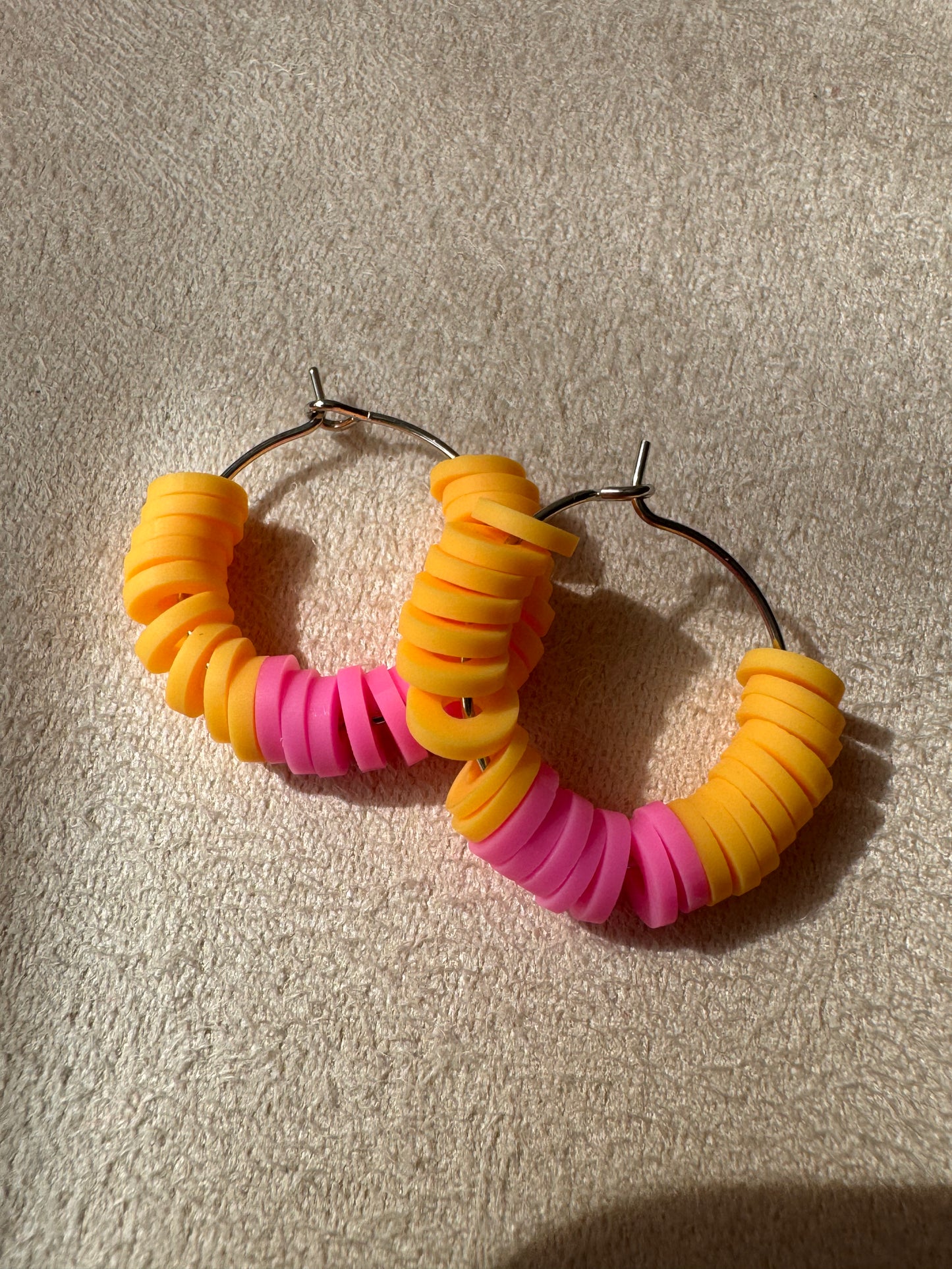 Sweety inspired Clay bead hoop earrings